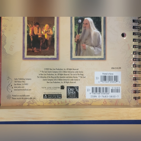 LORD OF THE RINGS STUDENT PLANNER (2003) **BRAND NEW** - Picture 5 of 8